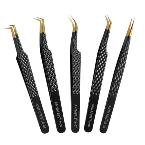 ANNAFRIS Fiber Tip Lash Tweezers for Volume Eyelash Extensions