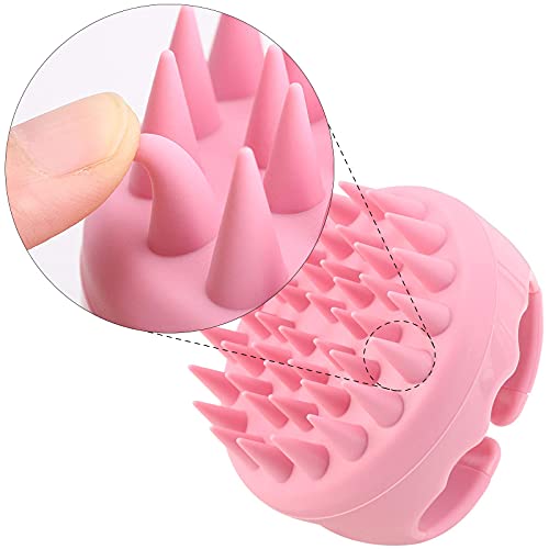 BTYMS Silicone Scalp Shampoo Brush & Massager - Pink