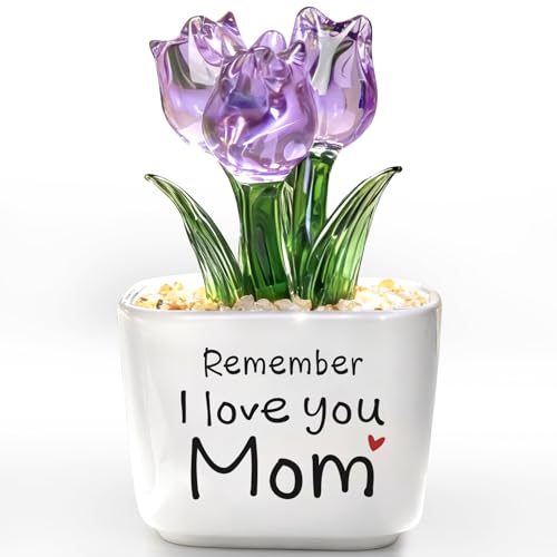 Mini Purple Glass Tulip - Heartfelt Gift for Mom
