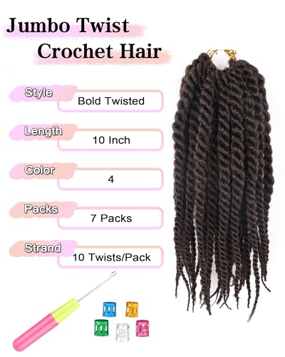 10-Inch Senegalese Twist Crochet Hair - Pre-Looped Havana Braids