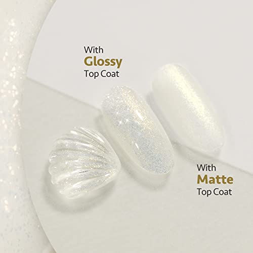 GAOY Shimmer Gel Nail Polish - 16ml Milky White Glitter Gel