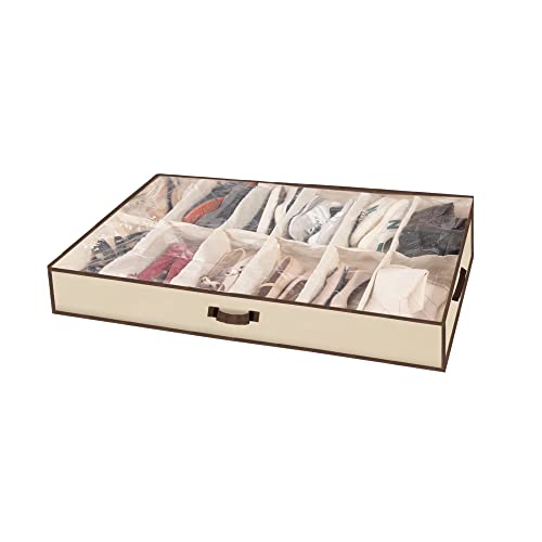 Underbed Shoe Storage Organizer - 12-Cell See-Through Bag