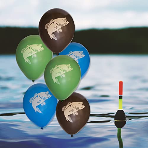 Fishing Party Balloons - 12 Pack 12-Inch Fish Silhouette Decor