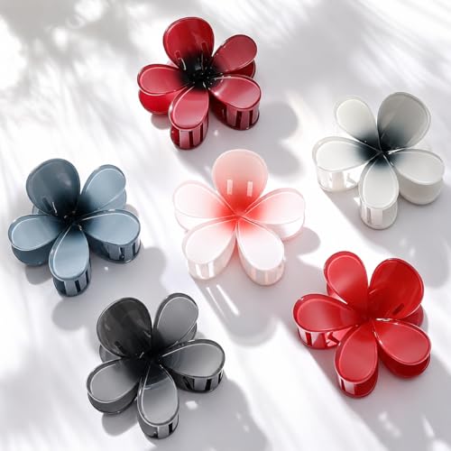 USDNICE 6 Pack Dark Color Large Hair Claw Clips for Women, Strong Hold Non-Slip Hair Accessories for Thick & Thin Hair