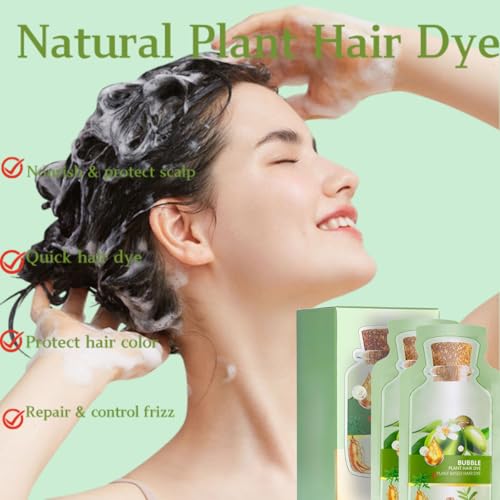 QUAAM Bubble Hair Dye Shampoo - Chestnut Brown, 10 Pack Natural Formula