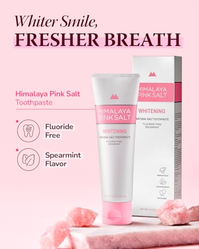 Himalaya Pink Salt Natural Whitening Toothpaste, Spearmint, 3.9 oz (2 Pack)