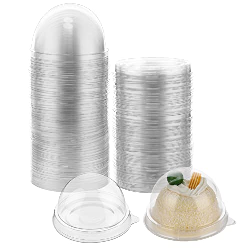 Patelai 50 Pcs Mini Cupcake Containers with Dome Lids