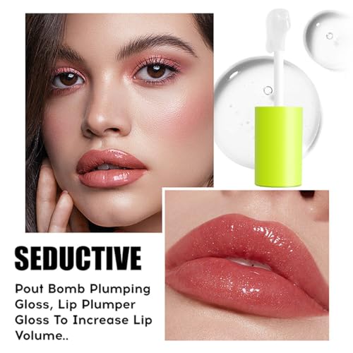 QBPPSSRY 04 Lip Oil with Large Brush Head 8 Colors Hydrating Glossy Lip Glow 0.16 fl oz