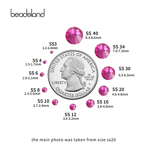 Beadsland Fuchsia SS16 Flat Back Rhinestones 2880pcs Craft Embellishments