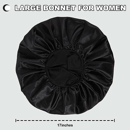 Extra Large Satin Bonnet Hair Cap for Braids & Curly Hair - 17in