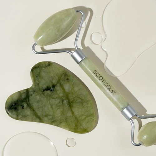 EcoTools Jade Gua Sha & Facial Roller Duo Set - Green, 2-Piece