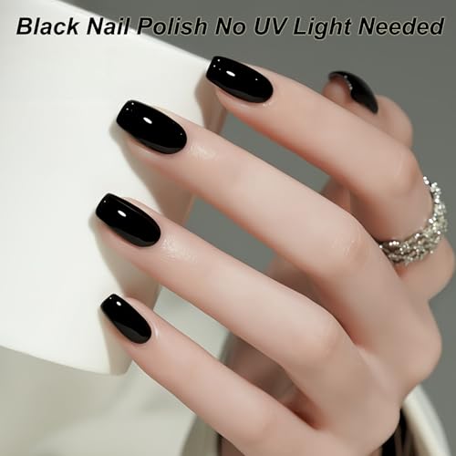 Black Quick Dry Nail Polish - Long Lasting, Chip Resistant, 14ML