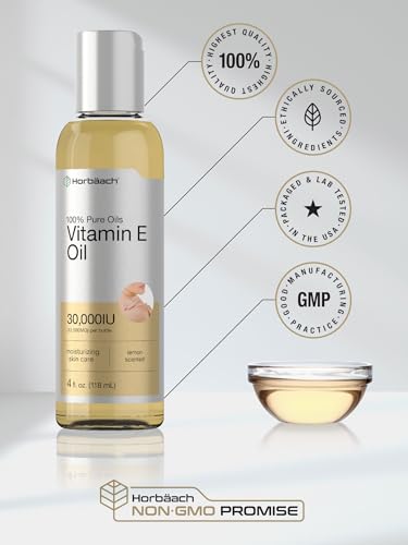 Vitamin E Oil for Skin and Face - 4 fl oz, 100% Pure Horbäach