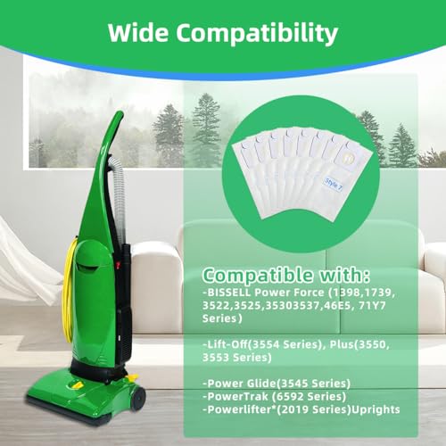 Bissell Style 7 Vacuum Bags - 8 Pack, Compatible with Power Force & Lift-Off