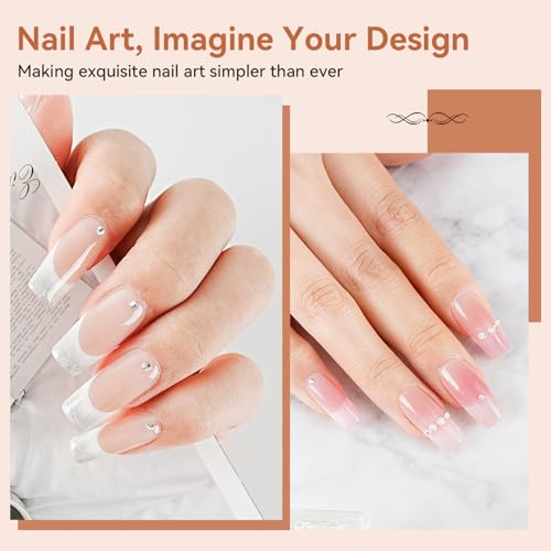 JODSONE Square Nail Tips Gel Nail Kit with Mini UV Lamp - 480PCS