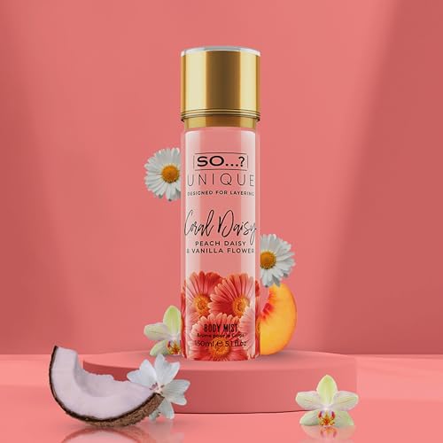 So...? Coral Daisy Body Mist Pack of 3 - Long-Lasting Fragrance for Women - 5.17 Fl Oz Each