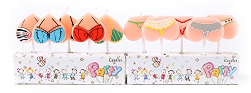 Funny Bikini Birthday Candle Topper - 10-Pack for Cake Decor