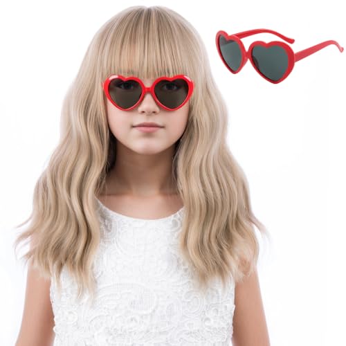 Flaxen Blonde Kids Wig with Bangs - Short Wavy Curly Style