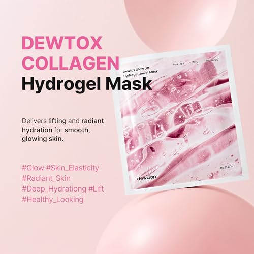 DEWDAP Collagen Face Mask for Glow & Firming - Hydrogel Overnight Mask 35g x 4