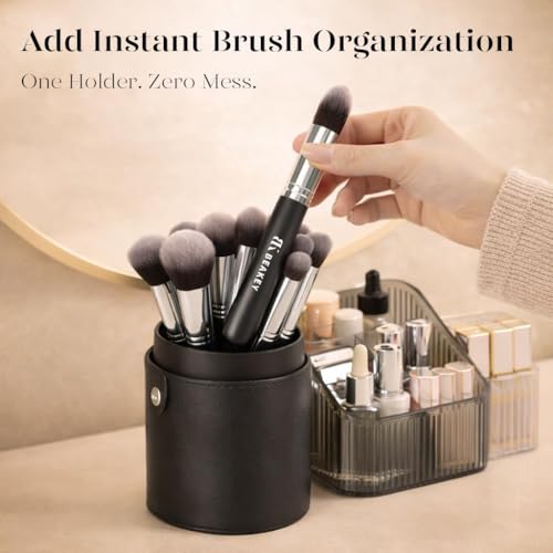 Beakey 13-Piece Makeup Brush Set with Black Case – 10 Brushes + 2 Sponges