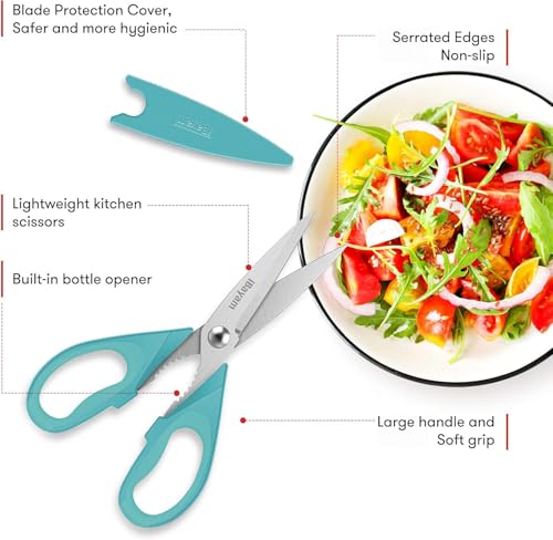 iBayam 8-Inch Kitchen Scissors - Heavy Duty Utility Shears, 2-Pack