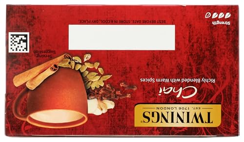 Twinings Chai Black Tea Bags, Sweet Spices, Caffeinated - 50 Count