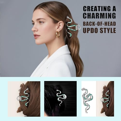 Slytherin Snake Hair Claw Clips - Gothic Non-Slip Hair Accessories for Women