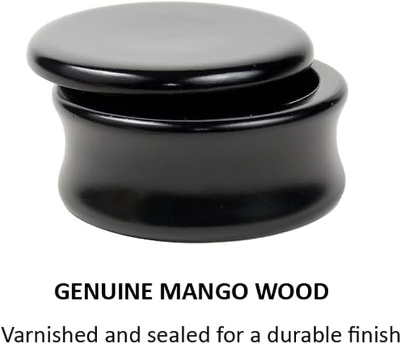 Parker Hand-Carved Mango Wood Shave Soap Bowl - Black Lacquer