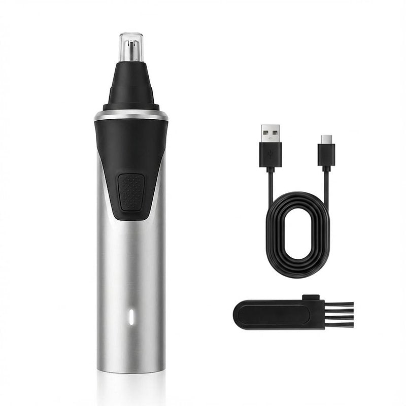 Electric Nose Hair Trimmer for Men, 2026 Professional 2 in 1 Painless Rechargeable Nose and Ear Hair Clipper, IPX7 Waterproof, Type-C Fast Charging, 6-Month Battery Life,Gifts for Father(Gray)