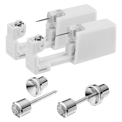SugarTang White Ear Piercing Kit with 316L Stainless Steel Studs