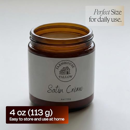 Grass Fed Beef Tallow Moisturizer with Goat Milk – Unscented Face Cream for Dry Skin – 4 oz