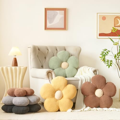 Cute Flower Throw Pillow - Decorative Plush Cushion for Couch & Bed (14.9")