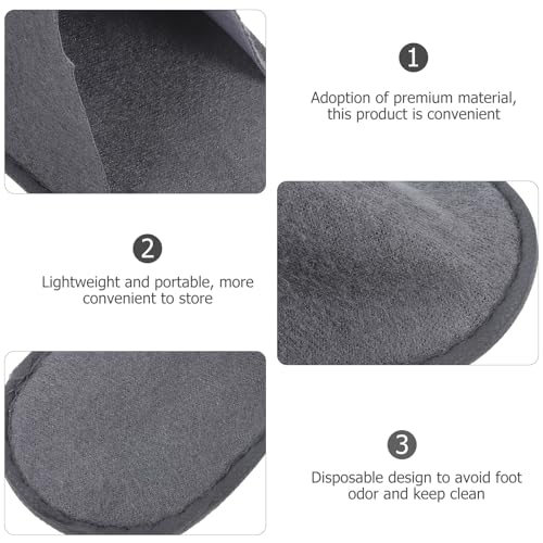 Healifty Disposable Travel Slippers - 10 Pairs Cotton Linen Hotel Spa Shoes
