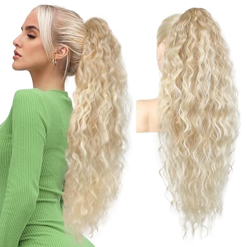 30" Dark Blonde Curly Ponytail Extension - Claw Clip Hairpiece