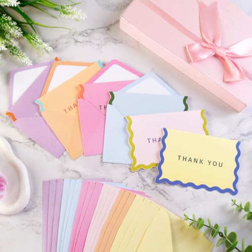 24 Pack Colorful Thank You Cards with Envelopes - Blank Notes