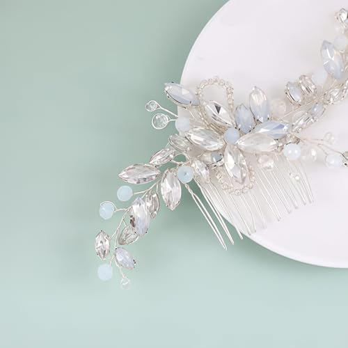 Light Blue Bridal Hair Clip and Comb for Weddings & Special Occasions