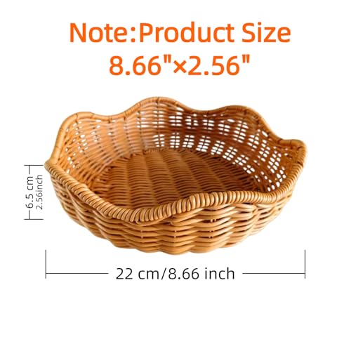 Handmade Woven Rattan Decorative Storage Basket, 8.66 Inch