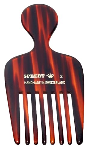 Speert Handmade Wide Tooth Hair Pick - Tortoise Acetate Detangling Comb