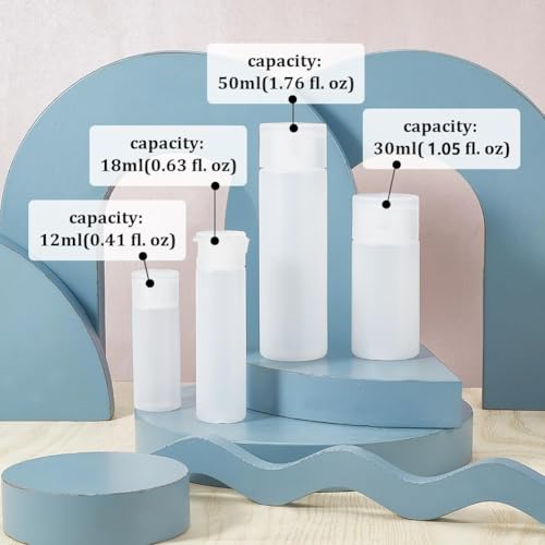 BENECREAT 8 Pack 50ml Clear Refillable Travel Cosmetic Bottles with Flip Caps