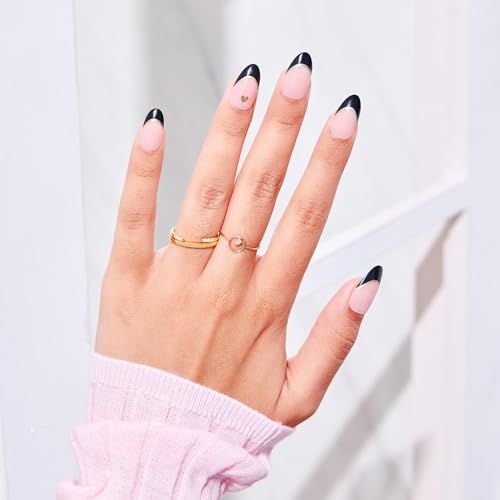 imPRESS No Glue Press On Nails - Positive Black Almond Shape