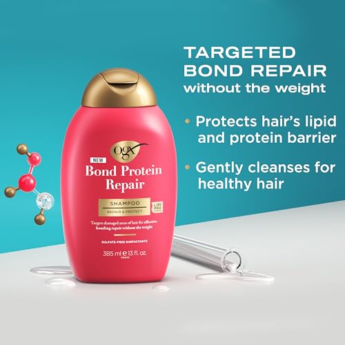 OGX Repair & Protect Bond Protein Shampoo and Conditioner Set, 2 x 13 fl oz