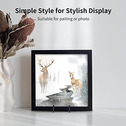 Kruodop 6-Inch Black Metal Plate Stands - 5 Pack Display Holders