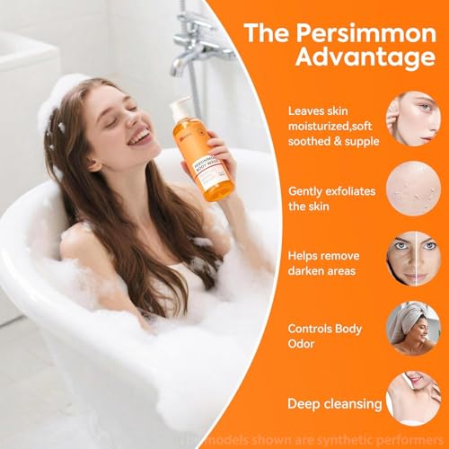 Persimmon Body Wash - Natural Odor Control with Tea Tree Oil, 10 Fl Oz