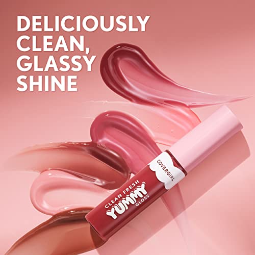 COVERGIRL Clean Fresh Yummy Gloss Daylight Pink 50 Lip Gloss 0.33oz - Hydrating, Vegan, Glossy Shine