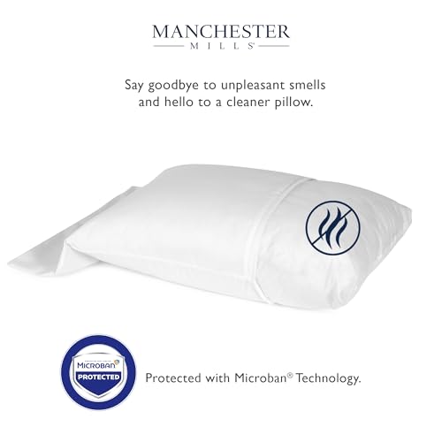 Protect360 Queen Pillow Protectors - Set of 2, Waterproof with Microban