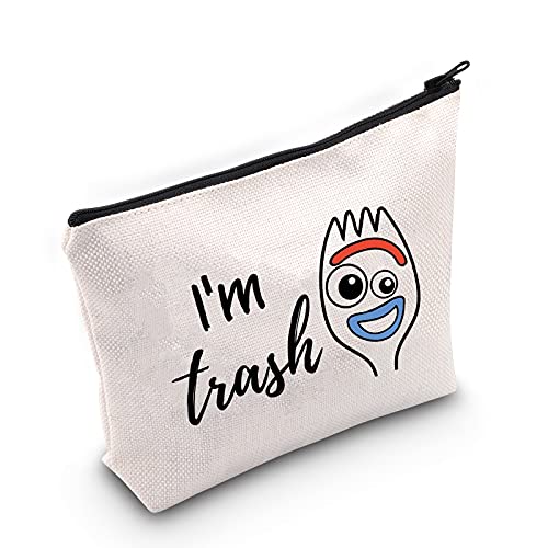 ZJXHPO Forky I'm Trash Makeup Bag - Waterproof Zipper Pouch