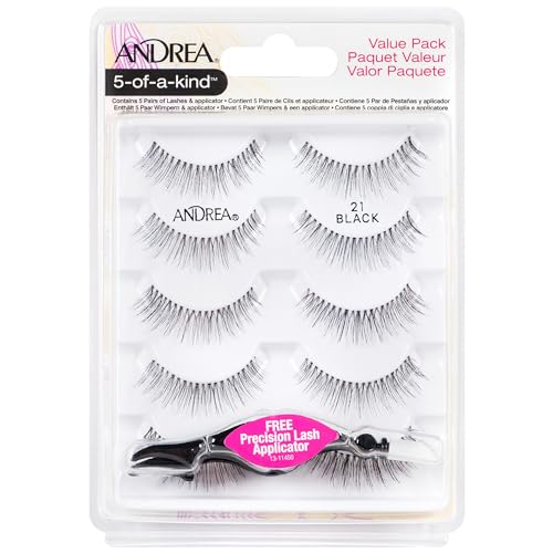 Andrea 21mm Fake Eyelashes Multi-Pack with Applicator - Natural Look, 1 Pair