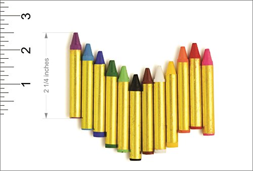 Dress Up America Non-Toxic Face Paint Crayons - 12 Colors with Art Book