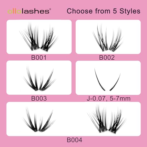 OLLOLASHES J Bottom Lash Clusters - Natural Lightweight Eyelash Extensions
