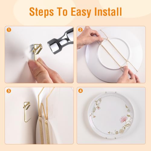 Bilillo 6 Pack Invisible Plate Hangers for 6-8 Inch Plates